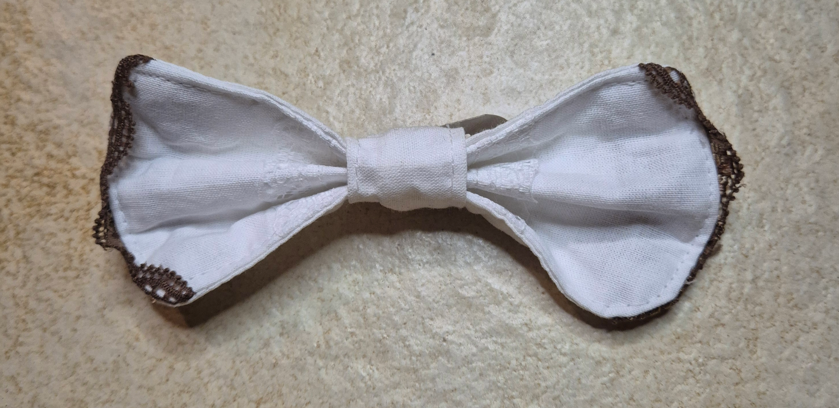 Noeud en barrette «Essentiel Chic» Coton blanc